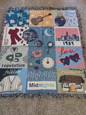 Taylor Swift Albums Themed Patchwork Throw Blanket